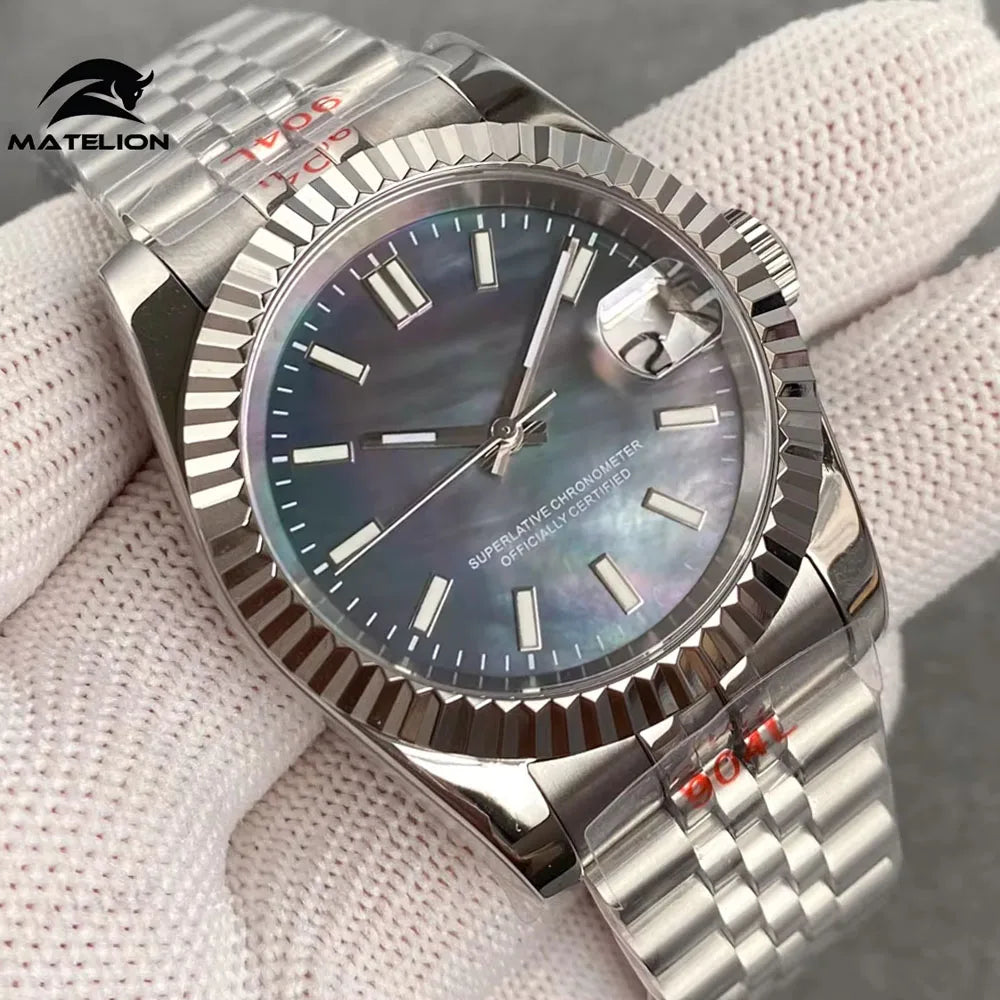 Reloj Automático de Buceo, 36mm/39mm, Esfera Nácar Blanca/Negra, Cristal Zafiro, NH35A, 200M ⭐4.8 (172 Opiniones)