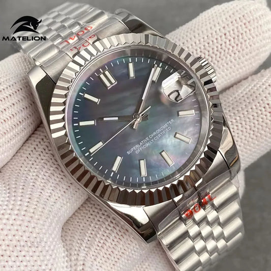 Reloj Automático de Buceo, 36mm/39mm, Esfera Nácar Blanca/Negra, Cristal Zafiro, NH35A, 200M ⭐4.8 (172 Opiniones)