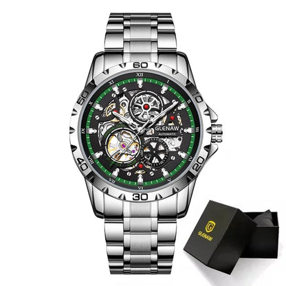 Reloj Automático Steampunk Skeleton para Hombre – 43mm, Esqueleto Mecánico, Luminiscente, Acero Inoxidable, 3ATM ⭐4.5 (154 Opiniones)