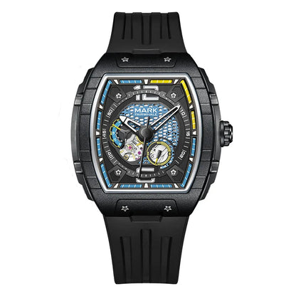 Reloj Automático Hombre 46x53mm – Mecánico Esqueleto, Caja Tonneau, Correa de Goma Deportiva, Impermeable 3ATM ⭐4.6 (128 Opiniones)