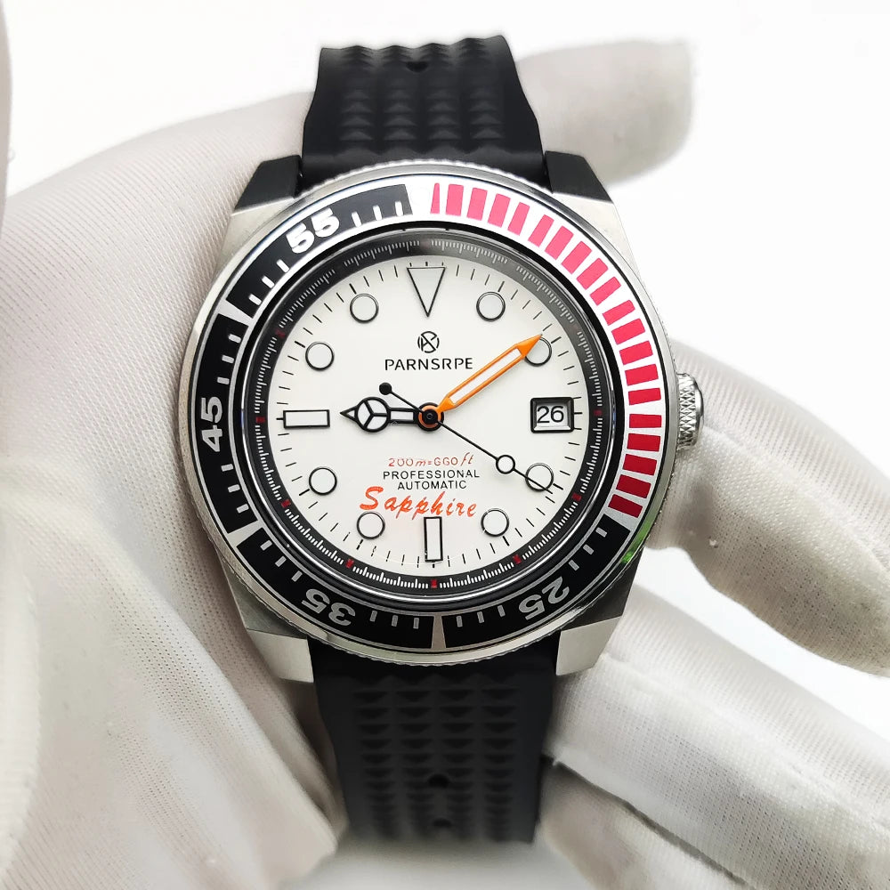 Reloj Automático 42mm NH35 – 15 Colores, Cristal de Zafiro, Caja de Acero, Correa de Caucho