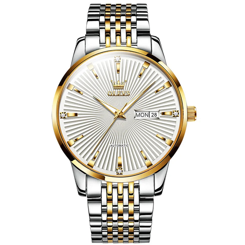 Reloj Automático Hombre 40mm – Mecánico Casual, Acero Inoxidable, Calendario Completo, Visualización de Semana, Impermeable 3ATM ⭐4.6 (154 Opiniones)