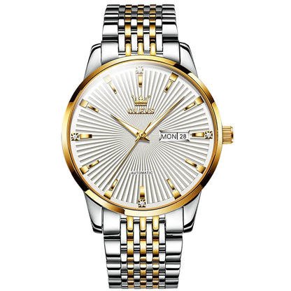 Reloj Automático Hombre 40mm – Mecánico Casual, Acero Inoxidable, Calendario Completo, Visualización de Semana, Impermeable 3ATM ⭐4.6 (154 Opiniones)