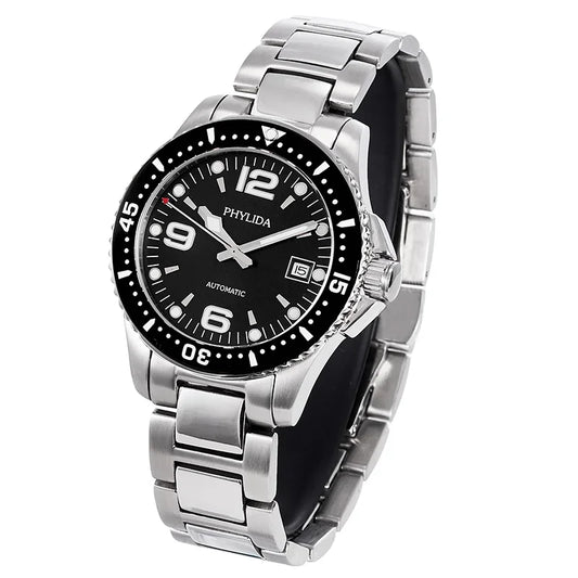 Reloj Automático Deportivo, 40mm, Acero Inoxidable 316L, Cristal Zafiro, Miyota 8215, Esfera Negra ⭐4.6 (137 Opiniones)
