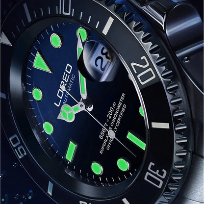 Reloj Automático Hombre – Mecánico de Buceo 200M, Cristal Zafiro, Movimiento Seagull, Acero Inoxidable, Calendario Completo. ⭐4.4 (109 Opiniones)