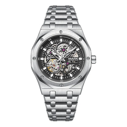 Reloj Automático Hombre 42mm – Esqueleto con Tourbillon, Acero Inoxidable, Manecillas Luminiscentes, 40-44mm, 3ATM