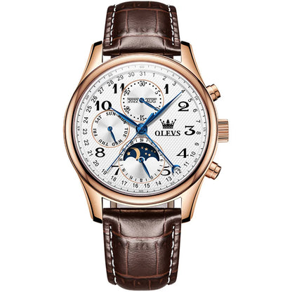 Reloj Automático Hombre 42mm – Multifunción con Fase Lunar, Calendario Completo, Acero Inoxidable, 40-44mm, 3ATM ⭐4.6 (174 Opiniones)