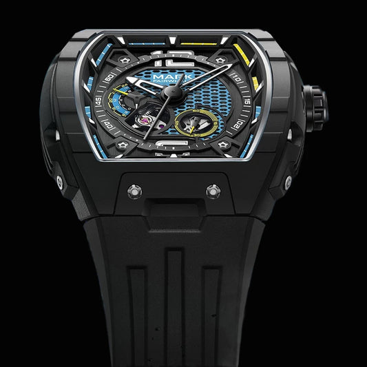 Reloj Automático Hombre 46x53mm – Mecánico Esqueleto, Caja Tonneau, Correa de Goma Deportiva, Impermeable 3ATM ⭐4.6 (128 Opiniones)