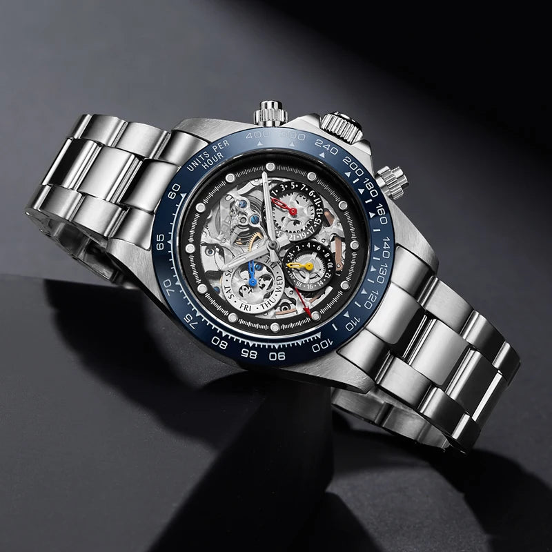 Reloj Automático Hombre 39mm – Mecánico Deportivo, Acero Inoxidable, Cristal Zafiro, Calendario Completo, Sumergible 200M ⭐4.8 (213 Opiniones)