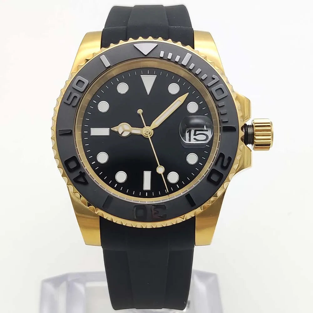 Reloj Automático 41mm – NH35 Japonés, Esfera Gris, Cristal de Zafiro, Correa de Caucho