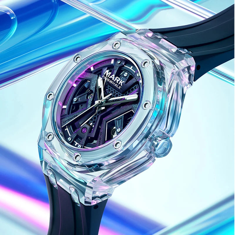Reloj Automático Hombre 42mm – Deportivo con Correa de Silicona, Luminiscente, Resistente al Agua, Estilo Casual