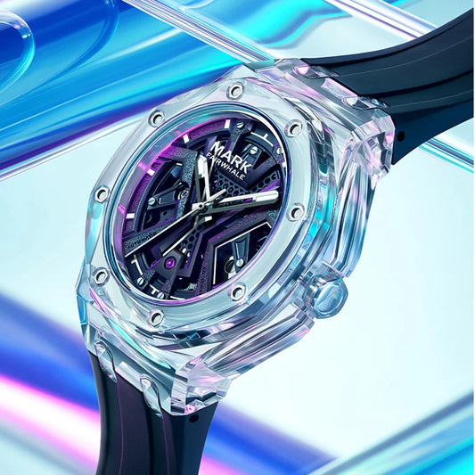 Reloj Automático Hombre 42mm – Deportivo con Correa de Silicona, Luminiscente, Resistente al Agua, Estilo Casual