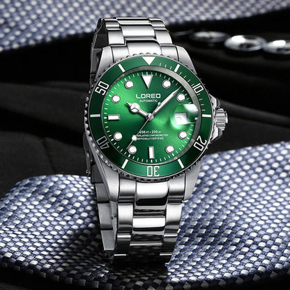 Reloj Automático Hombre – Mecánico de Buceo 200M, Cristal Zafiro, Movimiento Seagull, Acero Inoxidable, Calendario Completo. ⭐4.4 (109 Opiniones)