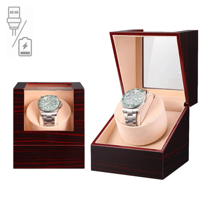 Embers Watch Winder Automático Individual – Caja de Madera con Motor Silencioso Mabuchi y Tapa de Cristal.⭐4.5 (35 Opiniones)