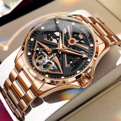 Reloj Automático Hombre 42mm – Mecánico Esqueleto, Tourbillon Decorativo, Acero Inoxidable, Manecillas Luminiscentes, Impermeable 3ATM ⭐4.6 (172 Opiniones)