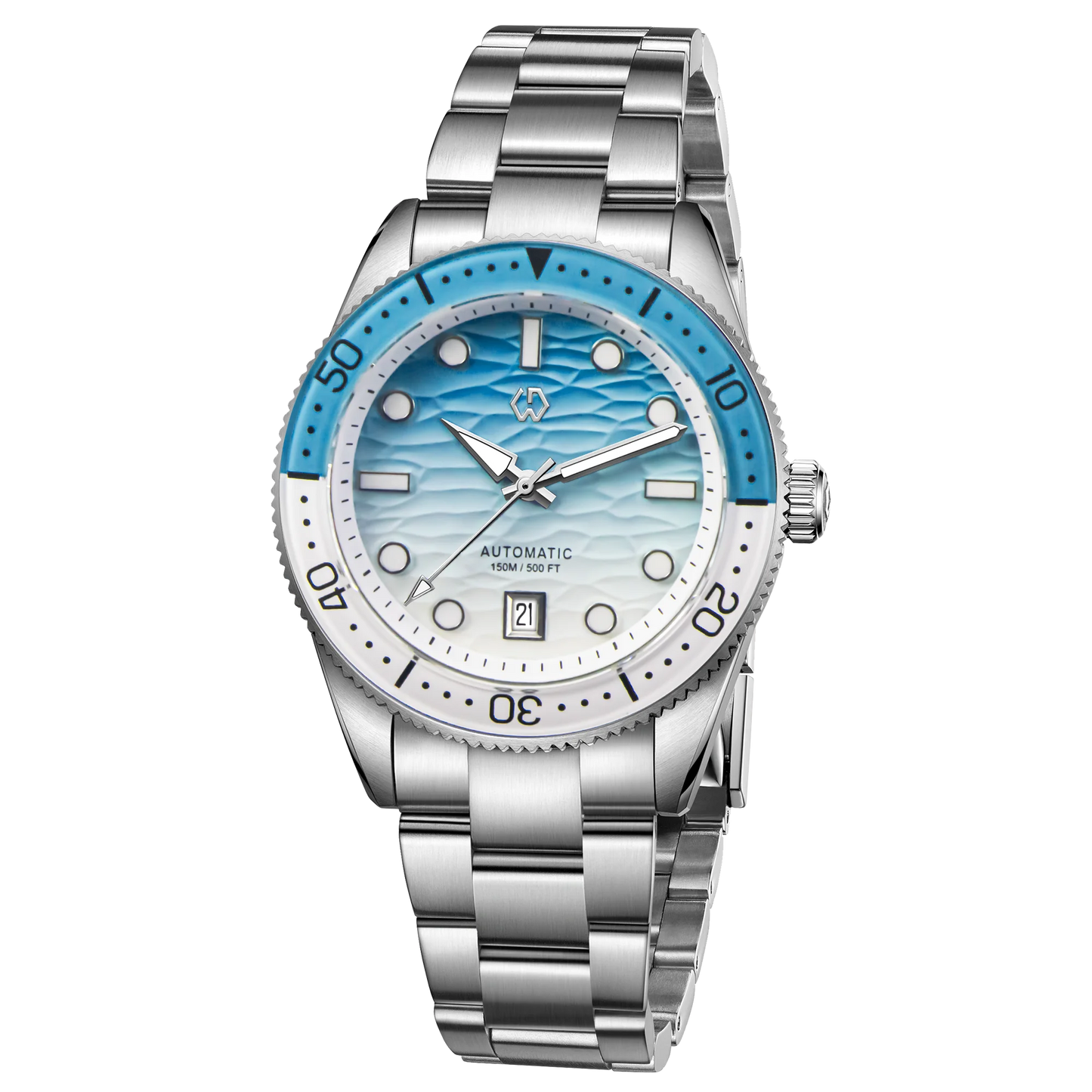 Reloj Automático de Buceo para Hombre 40mm – Esfera Azul Oceánica, Movimiento Japonés 8215, Cristal de Zafiro, Resistente al Agua 150M ⭐4.8 (201 Opiniones)