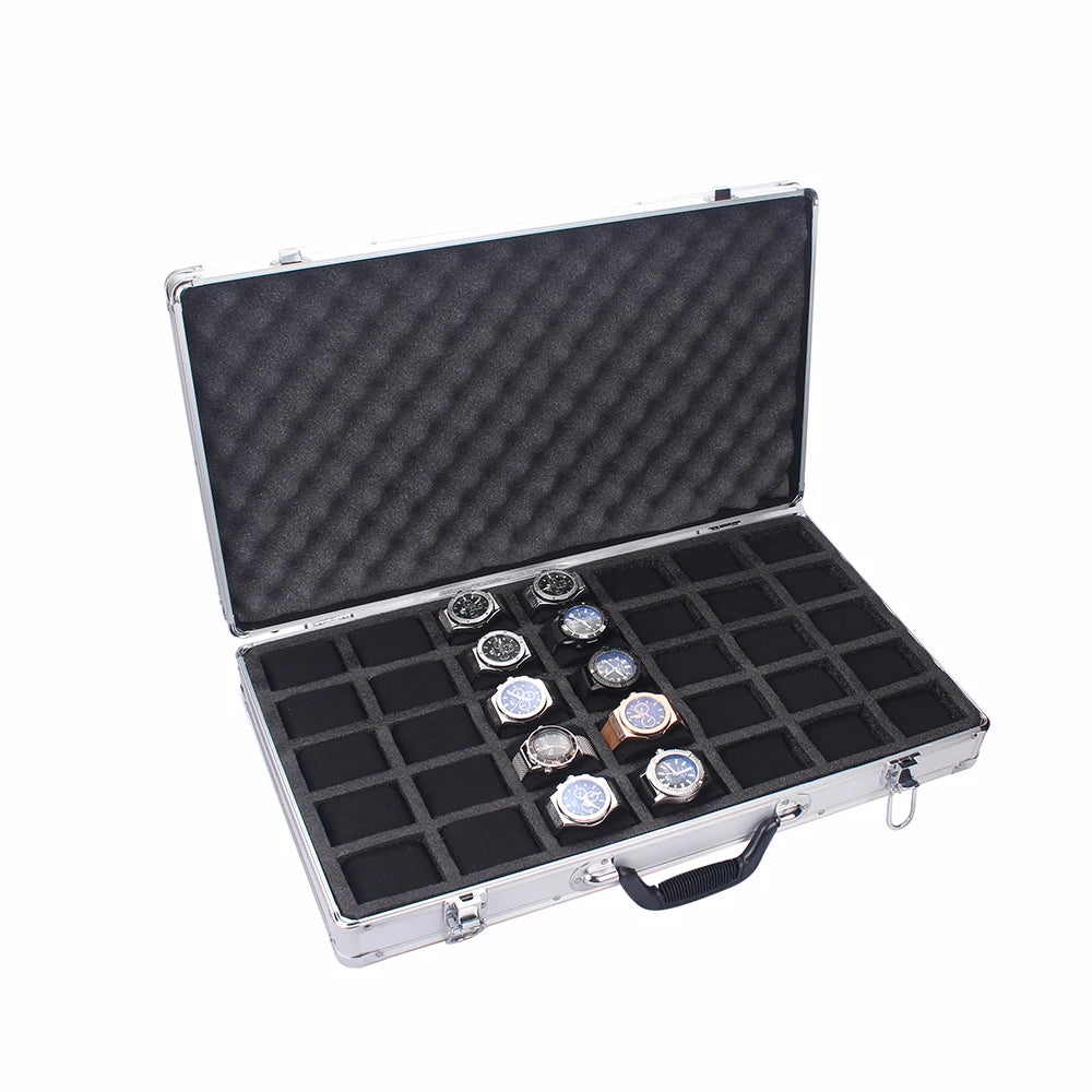 Maletín de Aluminio para 35 Relojes – Caja de Almacenamiento de Alta Capacidad. ⭐4.8 (44 Opiniones)