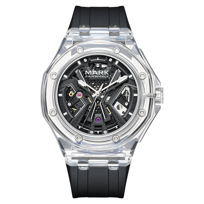 Reloj Automático Hombre 42mm – Deportivo con Correa de Silicona, Luminiscente, Resistente al Agua, Estilo Casual