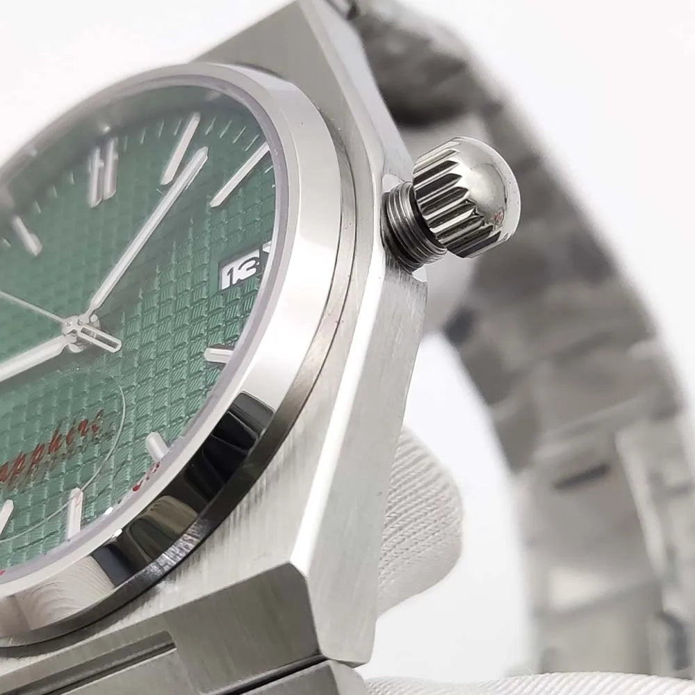 Reloj Automático 40mm NH35 – Cristal de Zafiro, Acero Inoxidable, Estilo Clásico