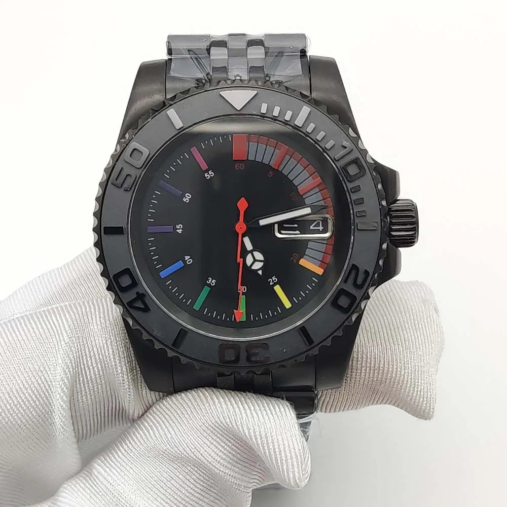 Reloj Automático 40mm – Movimiento NH36, Cristal de Zafiro, Caja Negra, Brazalete Jubilee