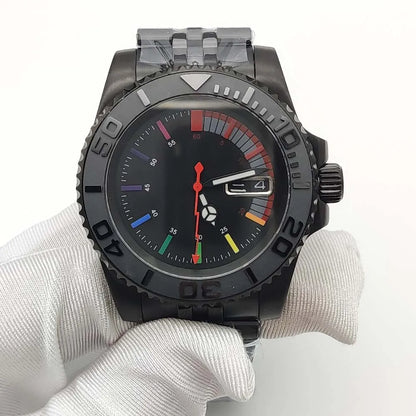 Reloj Automático 40mm – Movimiento NH36, Cristal de Zafiro, Caja Negra, Brazalete Jubilee