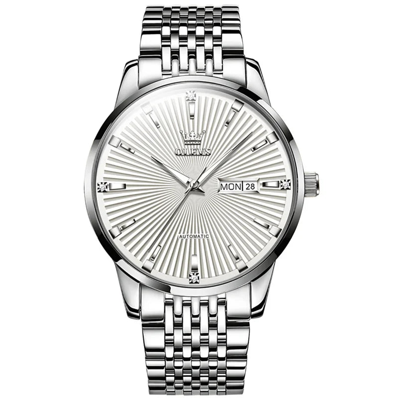 Reloj Automático Hombre 40mm – Mecánico Casual, Acero Inoxidable, Calendario Completo, Visualización de Semana, Impermeable 3ATM ⭐4.6 (154 Opiniones)