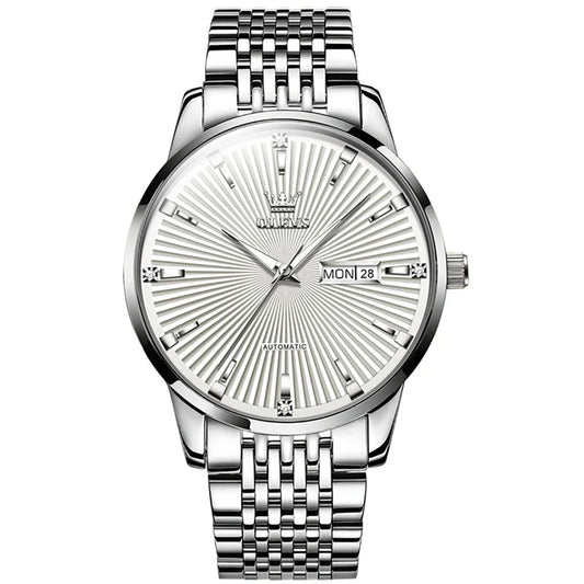 Reloj Automático Hombre 40mm – Mecánico Casual, Acero Inoxidable, Calendario Completo, Visualización de Semana, Impermeable 3ATM ⭐4.6 (154 Opiniones)