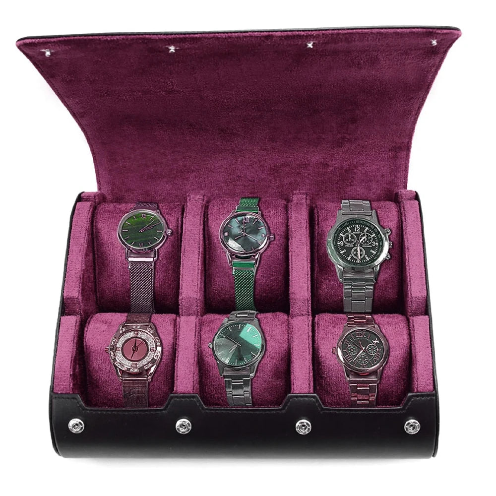 Estuche de Viaje para Relojes – Organizador de 6 Compartimentos en Cuero PU – Para Hombre y Mujer.⭐4.8 (64 Opiniones)