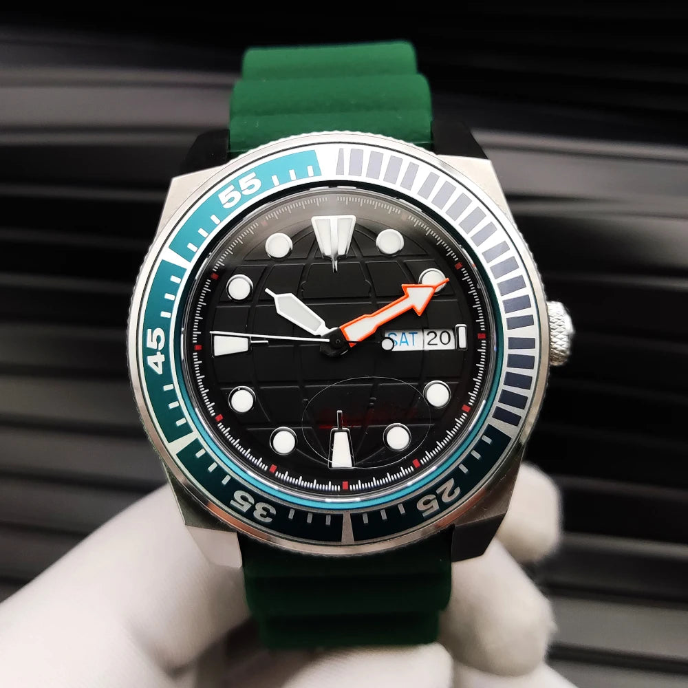 Reloj Automático 42mm NH35 – 15 Colores, Cristal de Zafiro, Caja de Acero, Correa de Caucho