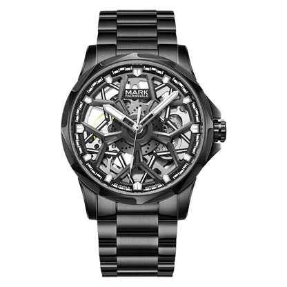 Reloj Automático Hombre 43mm – Mecánico Esqueleto con Esfera Tipo Hub, Acero Inoxidable, Luminiscente y Resistente al Agua