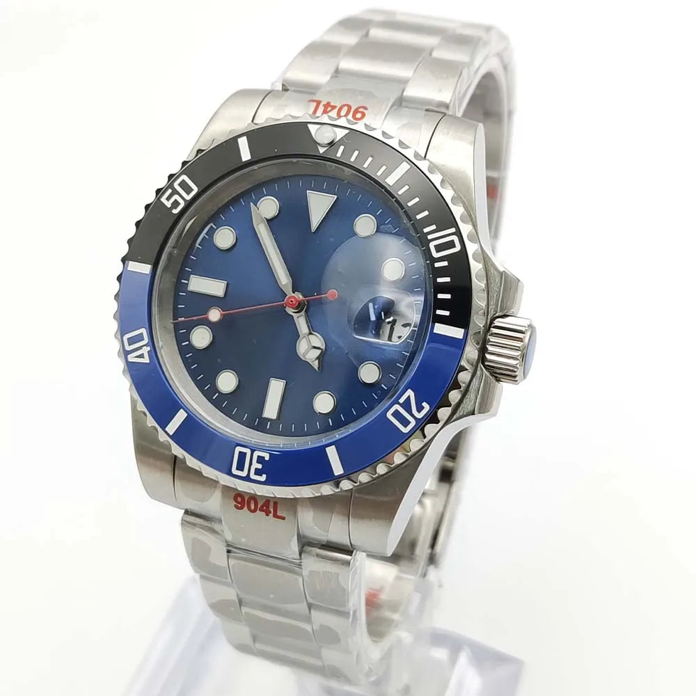 Reloj Automático 40mm NH35 – Cristal de Zafiro, Acero Inoxidable, Estilo Elegante