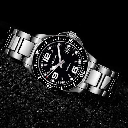 Reloj Automático Deportivo, 40mm, Acero Inoxidable 316L, Cristal Zafiro, Miyota 8215, Esfera Negra ⭐4.6 (137 Opiniones)