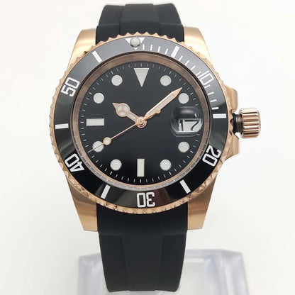 Reloj Automático 41mm – NH35 Japonés, Esfera Gris, Cristal de Zafiro, Correa de Caucho