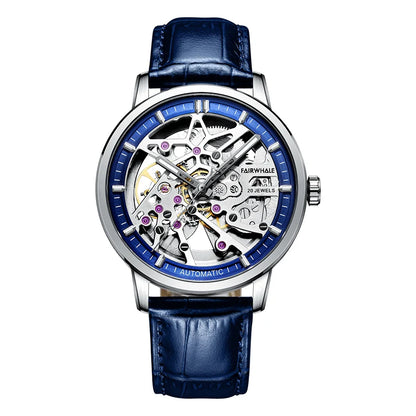 Reloj Automático Hombre – Esqueleto con Tourbillon, Acero Negro, Manecillas Luminiscentes, 40-44mm, 3ATM