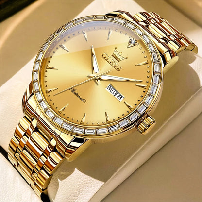 Reloj Automático Hombre 40.5 – Mecánico de Negocios, Acero Inoxidable, Calendario Completo, Visualización de Semana, Impermeable 3ATM ⭐4.7 (137 Opiniones)