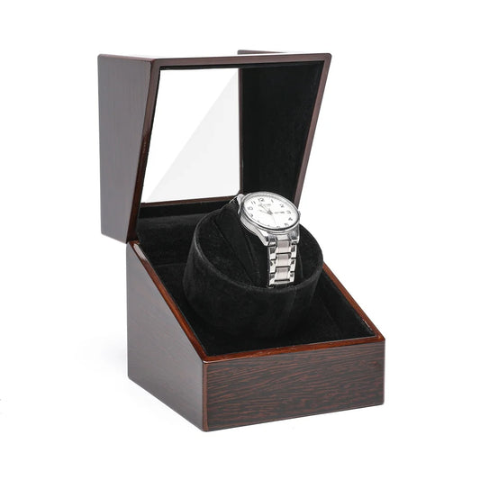Embers Watch Winder Automático Individual – Caja de Madera con Motor Silencioso Mabuchi y Tapa de Cristal.⭐4.5 (35 Opiniones)