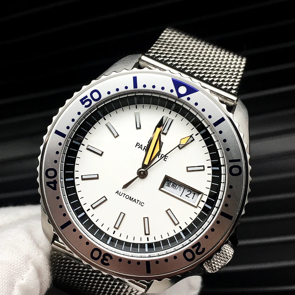 Reloj Automático Parnsrpe Diver 42mm – NH36A Japonés, Cristal de Zafiro, 100M