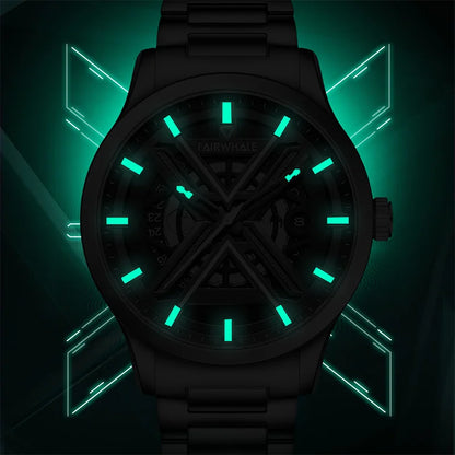 Reloj Automático Hombre 42mm – Esqueleto Mecánico, Acero Inoxidable, Impermeable 3ATM, Calendario Completo ⭐4.8 (96 Opiniones)