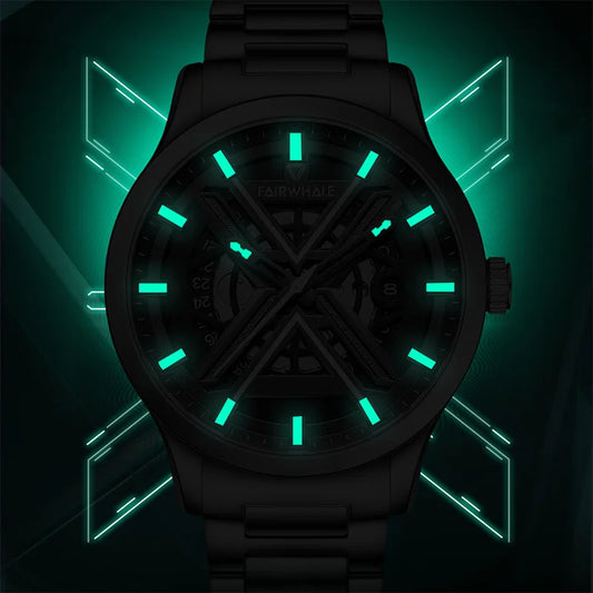 Reloj Automático Hombre 42mm – Esqueleto Mecánico, Acero Inoxidable, Impermeable 3ATM, Calendario Completo ⭐4.8 (96 Opiniones)