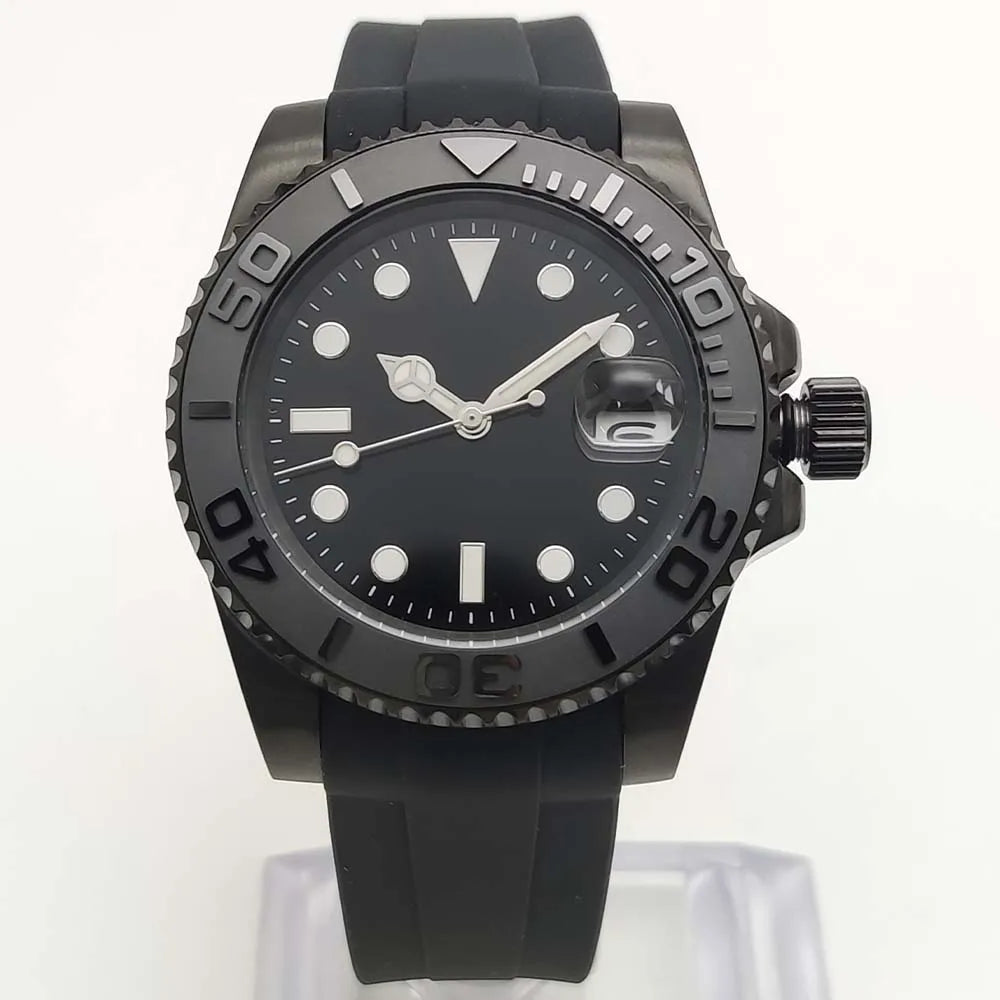 Reloj Automático 41mm – NH35 Japonés, Esfera Gris, Cristal de Zafiro, Correa de Caucho