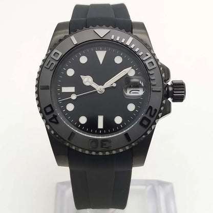 Reloj Automático 41mm – NH35 Japonés, Esfera Gris, Cristal de Zafiro, Correa de Caucho