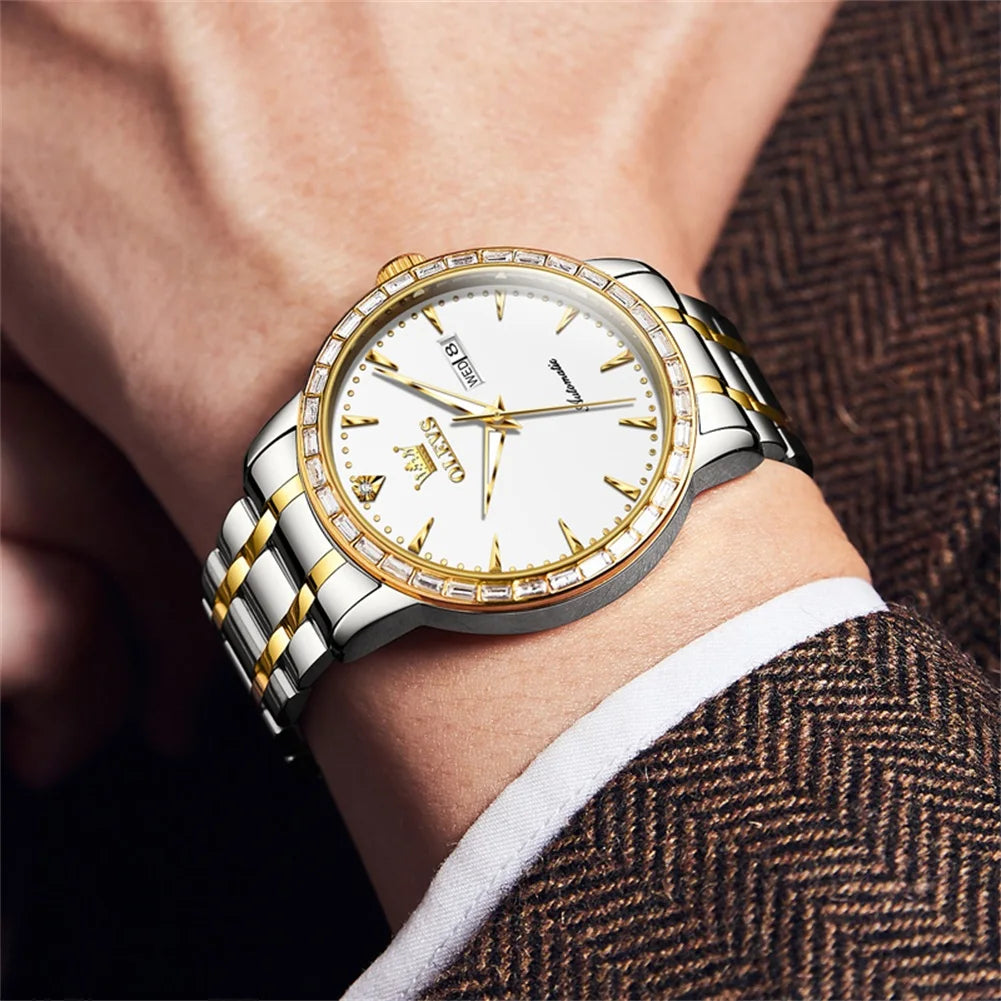 Reloj Automático Hombre 40.5 – Mecánico de Negocios, Acero Inoxidable, Calendario Completo, Visualización de Semana, Impermeable 3ATM ⭐4.7 (137 Opiniones)