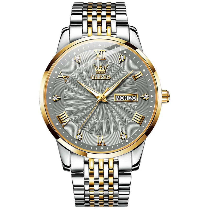 Reloj Automático Hombre 41mm – Esfera Gris, Calendario Completo, Acero Inoxidable, 40-44mm, 3ATM.⭐4.7 (19 Opiniones)