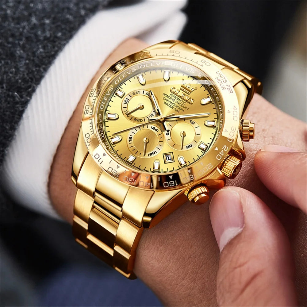 Reloj Automático Hombre 40mm – Mecánico Militar, Acero Inoxidable, Calendario Completo, Visualización de Semana, Impermeable 3ATM ⭐4.8 (167 Opiniones)