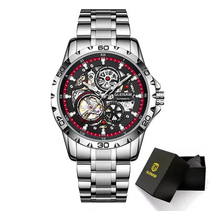 Reloj Automático Steampunk Skeleton para Hombre – 43mm, Esqueleto Mecánico, Luminiscente, Acero Inoxidable, 3ATM ⭐4.5 (154 Opiniones)