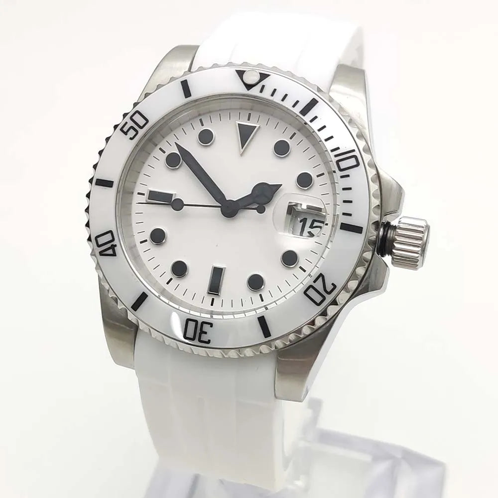 Reloj Automático 41mm – NH35 Japonés, Esfera Gris, Cristal de Zafiro, Correa de Caucho