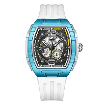 Reloj Automático Hombre 46x53mm – Mecánico Esqueleto, Caja Tonneau, Correa de Goma Deportiva, Impermeable 3ATM ⭐4.6 (128 Opiniones)