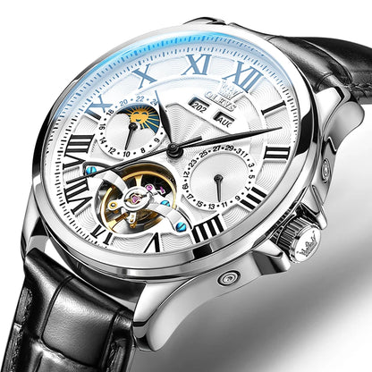 Reloj Automático Hombre 41mm – Multifunción Mecánico, Esqueleto, Tourbillon, Calendario Completo, Fase Lunar ⭐4.9 (178 Opiniones)