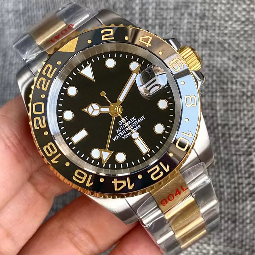Reloj Automático de Buceo, 40mm, NH34A GMT, Acero Inoxidable 316L, Cristal Zafiro, Bisel Cerámico, 200M ⭐4.8 (183 Opiniones)