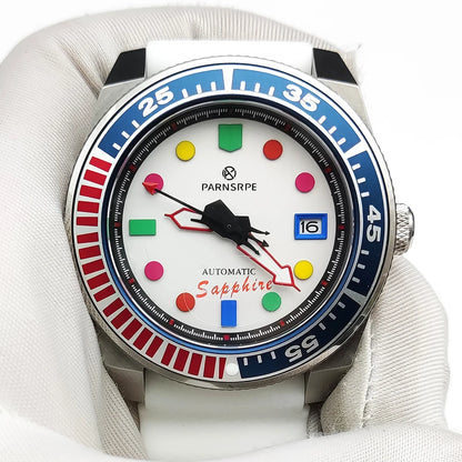 Reloj Automático 42mm NH35 – 15 Colores, Cristal de Zafiro, Caja de Acero, Correa de Caucho